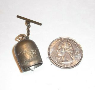 WWII Lucky Charm Capri Silver Bell A Michele Army Air Corp Lapel Charm USAAF 2