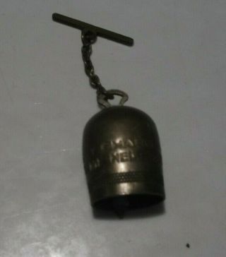 WWII Lucky Charm Capri Silver Bell A Michele Army Air Corp Lapel Charm USAAF 4