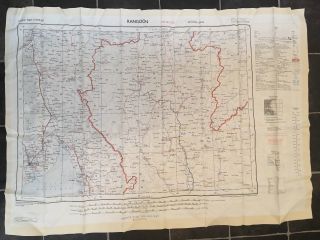 Cold War Issue 1950s British RAF SAS Mandalay Rangoon Silk Escape Map 3