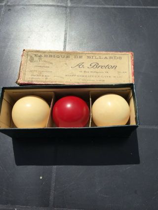 Antique French Ivory? Billiard Balls Pre 1947 2