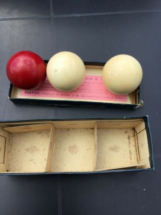 Antique French Ivory? Billiard Balls Pre 1947 6