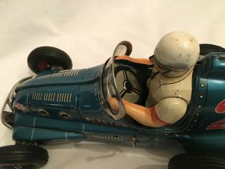 Yonezawa Electro 21 Blue Battery Operated Midget Racer 1950 ' s 10