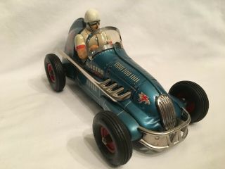 Yonezawa Electro 21 Blue Battery Operated Midget Racer 1950 ' s 3