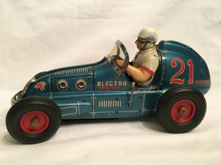 Yonezawa Electro 21 Blue Battery Operated Midget Racer 1950 ' s 5
