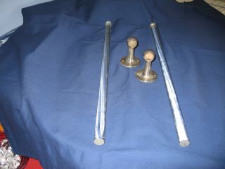Vintage Brass and Glass Towel Bar 2