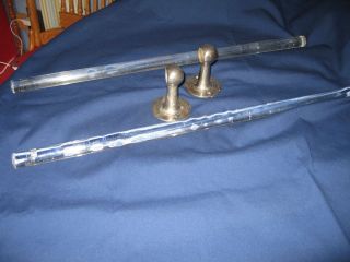 Vintage Brass and Glass Towel Bar 3