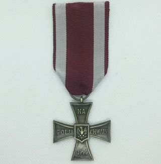 101 Rare Polish Cross Of Valour 1944 Moscow Made Type War Medal Poland Ww2