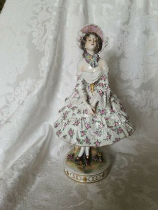 Early Large German Porcelain Lady Figurine 12 