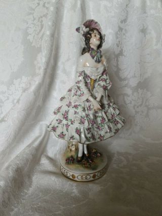 Early Large German Porcelain Lady Figurine 12 