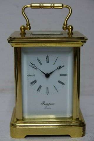 Good Quality Vintage Rapport Chiming Heavy Brass Carriage Clock - L@@k - Rare