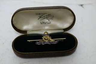 VERY OLD 15CT GOLD MILITARY SWEETHEART BROOCH - ROYAL ARTILLERY - VERY RARE L@@K 3