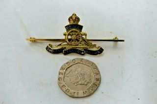 VERY OLD 15CT GOLD MILITARY SWEETHEART BROOCH - ROYAL ARTILLERY - VERY RARE L@@K 6