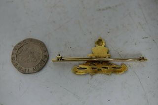 VERY OLD 15CT GOLD MILITARY SWEETHEART BROOCH - ROYAL ARTILLERY - VERY RARE L@@K 7