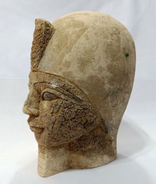 Rare Large Head Ancient Pharaoh Face Limestone Sculpture Egyptian Statue Antique