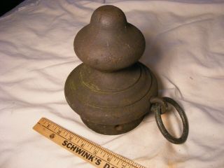 Fairly Large Horse Hitching Post Cap W/ Ring,  Cast Iron,  No Cracks