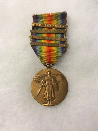 Ww1 Us Victory Medal 4 Clasp (d554