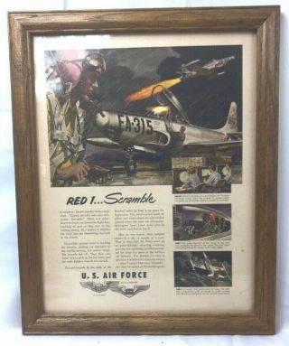 Korean War Usaf Air Force Poster,  Red 1 Scramble,  Art,  Pilot,  Aviation,  Rare