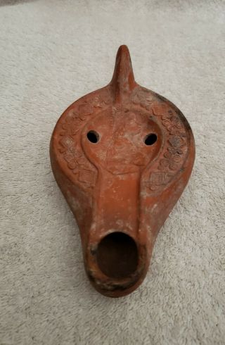 Ancient Roman Terracotta Pottery Oil Lamp