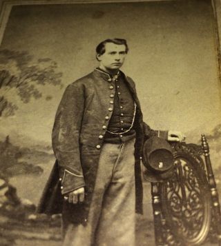 Rare Antique American Civil War Soldier,  Co.  B 27th Kepi Norfolk,  VA CDV Photo 4