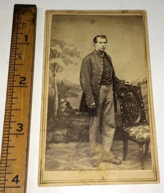 Rare Antique American Civil War Soldier,  Co.  B 27th Kepi Norfolk,  VA CDV Photo 7