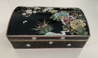 Antique Circa 1910 JAPANESE MEIJI CLOISONNE ENAMEL BRONZE Box 5