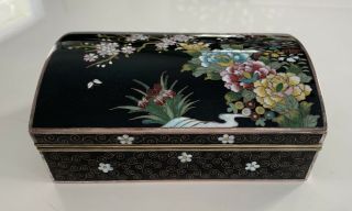 Antique Circa 1910 JAPANESE MEIJI CLOISONNE ENAMEL BRONZE Box 6