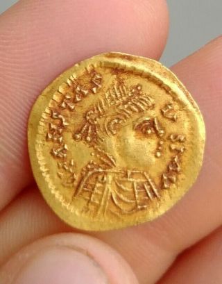 Ostrogoths.  (493 - 526).  Gold Tremissis.  In The Name Of Byzantine Emperor Anastasius