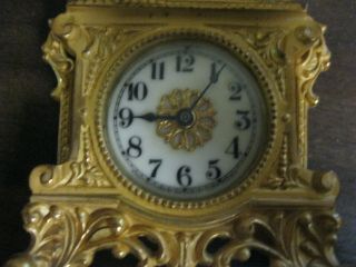 Vintage Waterbury Clock WOUND TIGHT heavy fancy case 2