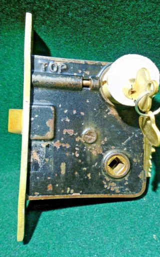 RUSSWIN 1244 1/2 ENTRY MORTISE LOCK w/CYLINDER 6 1/4 