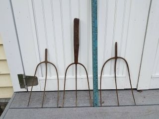 Antique 3 Tine Hay Forks 3 Total