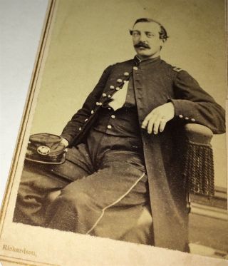Rare Antique American Civil War Union 1st Lt Uniform Officer Infantry CDV Photo 4