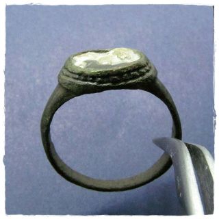 DOMITIA LONGINA ancient BRONZE CAMEO Roman ring RARE 5