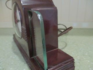 1930 ' s - ' 40 ' s vintage LACKNER NEON - GLO electric clock deco Bakelite light 10