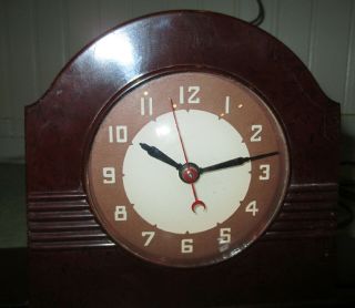 1930 ' s - ' 40 ' s vintage LACKNER NEON - GLO electric clock deco Bakelite light 2