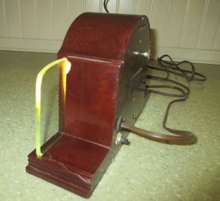 1930 ' s - ' 40 ' s vintage LACKNER NEON - GLO electric clock deco Bakelite light 4