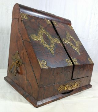 Antique Tiffany & Co Union Square Travel Writing Box Desk Ornate Wood Brass