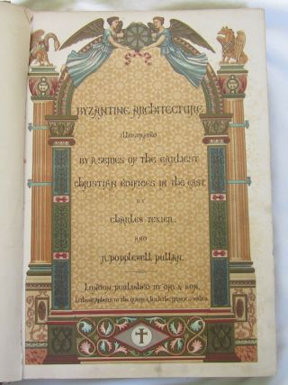 Vintage Antique Byzantine Architecture Book 1864 Building Edifices East Plates