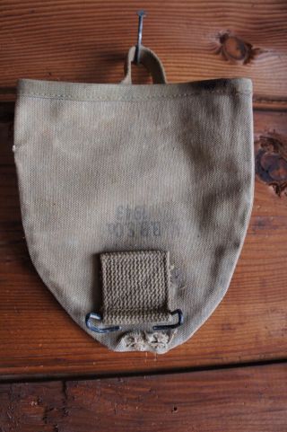 1943 B.  B.  S.  Co.  WWII WW2 Army shovel cover Canvas with straps 2