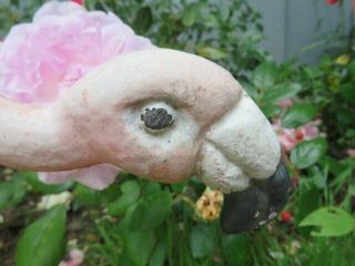 OMG PAIR Old Vintage Metal BABY PINK FLAMINGOES with Legs GARDEN DECOR 8