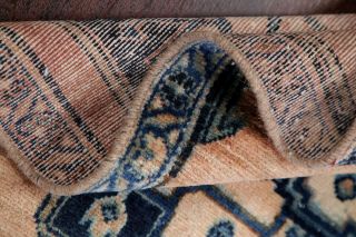 VINTAGE Peach Bakhtiari Persian Geometric Area Rug Distressed Oriental Wool 3x5 10