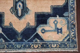 VINTAGE Peach Bakhtiari Persian Geometric Area Rug Distressed Oriental Wool 3x5 6