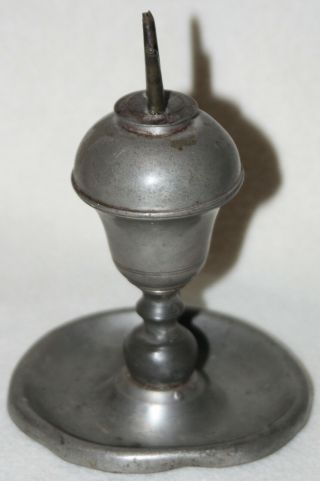 England 1820 - 1850 Two Wick Burner Pewter Whale Oil Lamp 5