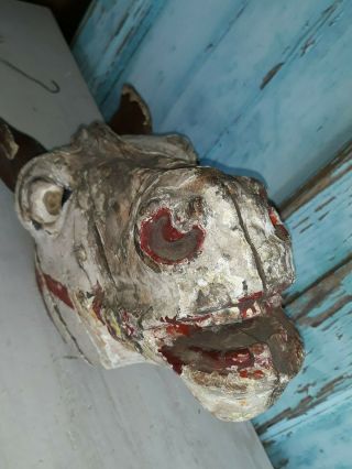 Great,  Antique 1880`s wooden horse head,  hand painted,  decorative 11