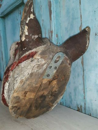 Great,  Antique 1880`s wooden horse head,  hand painted,  decorative 3