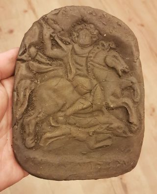 Very Rare Pottery Thracian Tombstone,  Clay 500 - 400 Bc