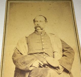 Rare Antique American Civil War Union Officer Winter Coat Rhode Island CDV Photo 3