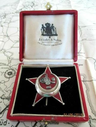Turkish Iron Half Moon & " Gallipoli Star " Jeweler Godet In Case