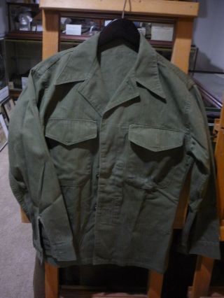 Korean War Usmc/marine Hbt Herringbone Shirt 15/32