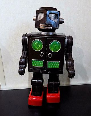 Vintage Tin Battery Operated Brown Attacking Martian Robot,  Horikowa (sh) Japan