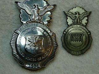 Security Police Department Of The Usa Air Force Two Different Badges